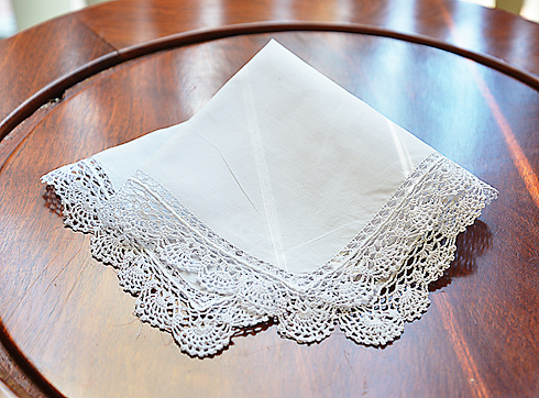 Ladies white lace best sale handkerchiefs